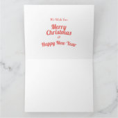 Retro Rood Wit vrolijk alles vrolijk Kerstmis  Kaart (Binnen)