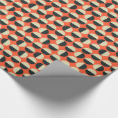 Retro rood zwart beige polka dot sixties patroon cadeaupapier (Hoek)