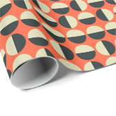 Retro rood zwart beige polka dot sixties patroon cadeaupapier (Rol Hoek)
