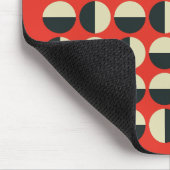 Retro rood zwart beige polka dot sixties patroon muismat (Hoek)