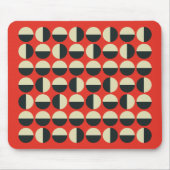 Retro rood zwart beige polka dot sixties patroon muismat (Voorkant)