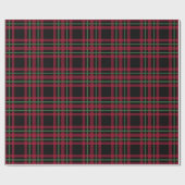 Retro rood zwart geruit kerst inpakpapier (Vlak)