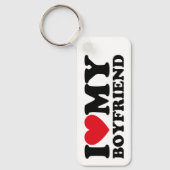 Retro Rood & Zwart Ik hou van mijn vriendje Sleutelhanger (Voorkant)