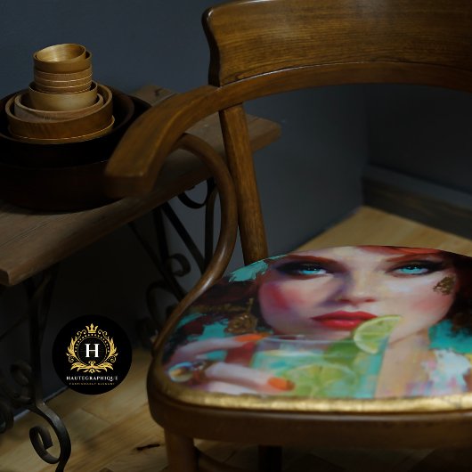 Retro roodharige Tropische Limoen Cocktail Decoupa Tissuepapier