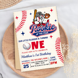 Retro Rookie van het Jaar Baseball 1e verjaardag Kaart