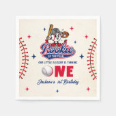 Retro Rookie van het Jaar Verjaardag Honkbal Serve Servet (Voorkant)