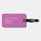 Retro Roos Gebloemd Gepersonaliseerd Monogram Bagagelabel (Achterkant horizontaal)