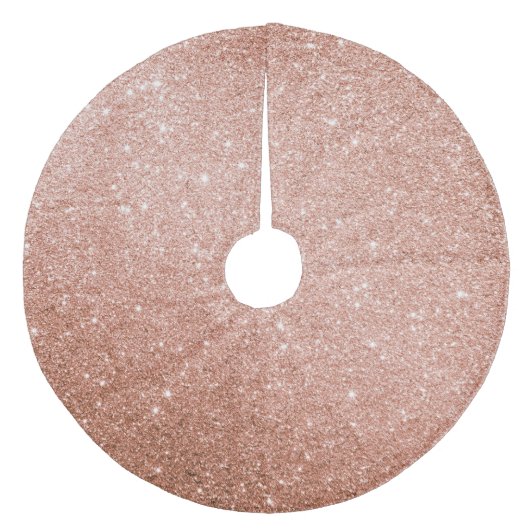 Retro Roos Glitter Tree Rok – Rustieke Kerst Fleece Kerstboom Rok (Voorkant)