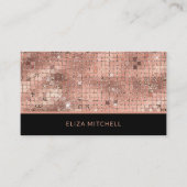 Retro Roos Gold Disco Ball Mirror | QR-code Visitekaartje (Voorkant)