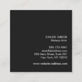 Retro Roos Gold Glitter Monogram Beauty Vierkante Visitekaartje (Achterkant)