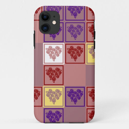 Retro Roos harten telefoonbehuizing Case-Mate iPhone Case (Achterkant)