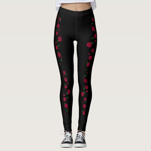 Retro Roos Leggings vrouwen (Voorkant)