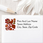 Retro Rooster 60s Mod Style Sinaasappel en rode pr Etiket (Insitu)