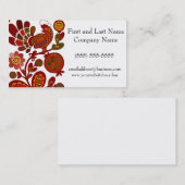 Retro Rooster 60s Mod Style Sinaasappel en rode pr Visitekaartje (Voorkant / Achterkant)