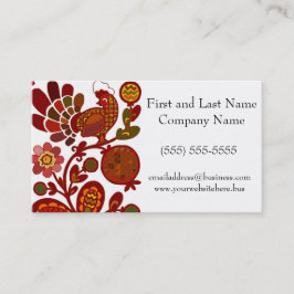 Retro Rooster 60s Mod Style Sinaasappel en rode pr Visitekaartje