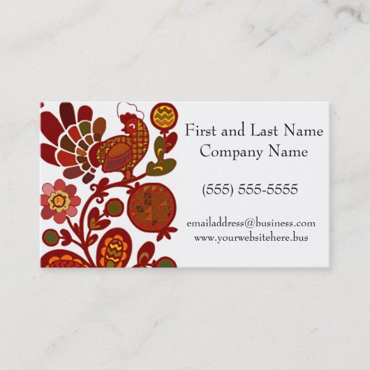 Retro Rooster 60s Mod Style Sinaasappel en rode pr Visitekaartje (Voorkant)