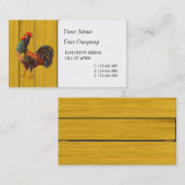 Retro Rooster Aangepaste Visitekaartjes (Voorkant / Achterkant)
