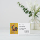 Retro Rooster Aangepaste Visitekaartjes (Staand voorkant)