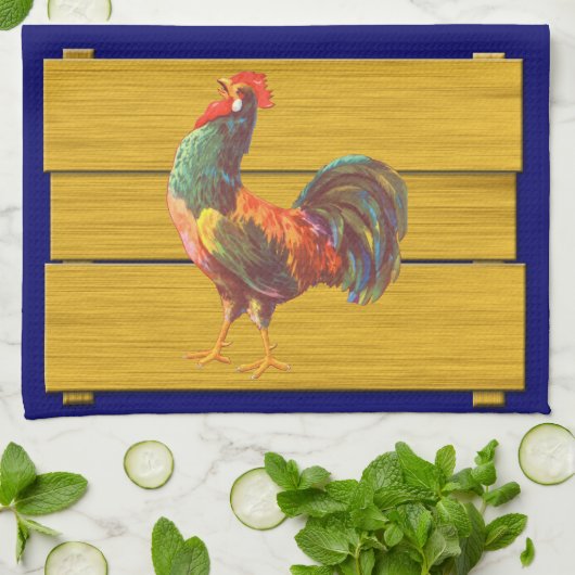Retro Rooster Crate Art Keukenhanddoek (Gevouwen)