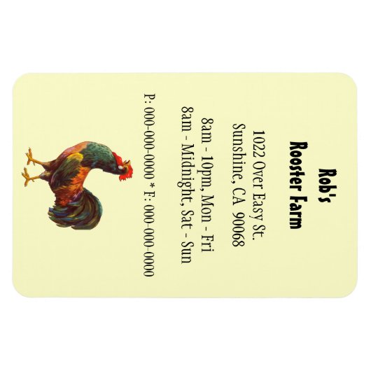 Retro Rooster Custom Adverteren Magnet Magneet (Horizontaal)