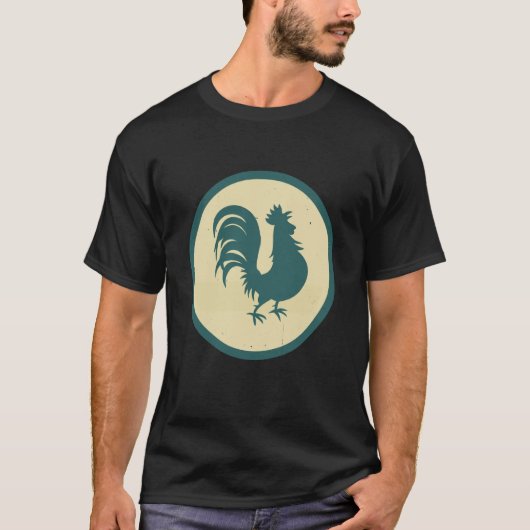 Retro Rooster  kweekdier T-shirt (Voorkant)