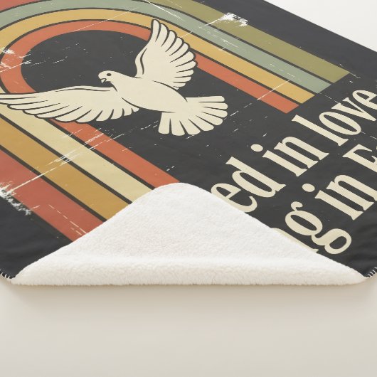 Retro rooted and rising faith design sherpa deken (3/4)