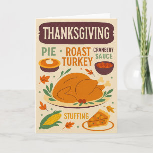 Retro Roots: een Thanksgiving tafel Kaart