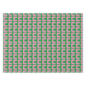 Retro rororoze groene geometrische gemiddelde mode tafelkleed (Voorkant (Horizontaal))