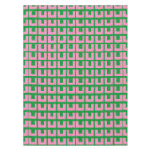 Retro rororoze groene geometrische gemiddelde mode tafelkleed (Voorkant)