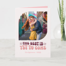 Retro Rosé Glow Champagne Retro Oud en Nieuw Foto Feestdagen Kaart