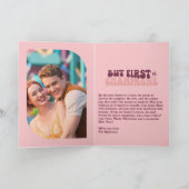 Retro Rosé Glow Champagne Retro Oud en Nieuw Foto Feestdagen Kaart (Binnen)