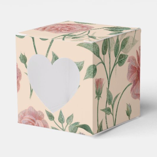 Retro-Rosenblüten Bedankdoosjes (Voorkant Zijde)