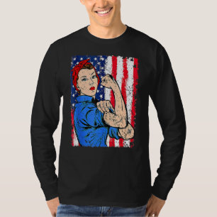 Retro rosie de Riveter feminist vs vlag 4e van j T-shirt