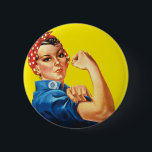 Retro Rosie de Riveter Feminist - We kunnen het do Ronde Button 5,7 Cm<br><div class="desc">De iconische retro en het  ontwerp. Een symbool om sterke vrouwen en feministen mondiger te maken. Verzet en blijf. Het maakt een grote veeteelt. Zoek er een voor een meisje of vrouw. Geweldig als cadeau.</div>