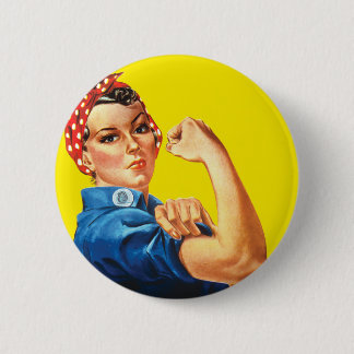 Retro Rosie de Riveter Feminist - We kunnen het do Ronde Button 5,7 Cm