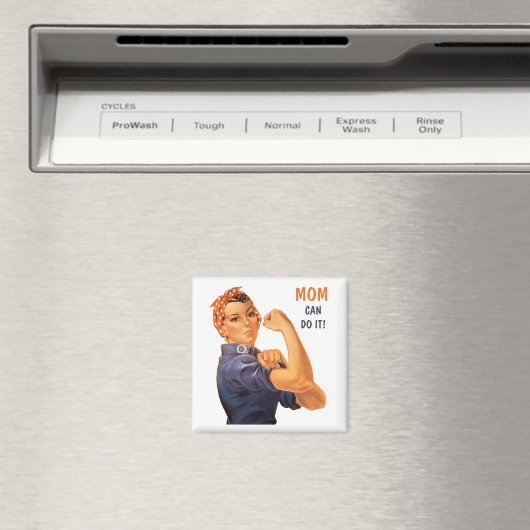 Retro Rosie de Riveter Mam kan het doen Magneet (Insitu (Vaatwasser))