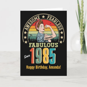 Retro Rosie Riveter Custom Verjaardag Kaart voor V