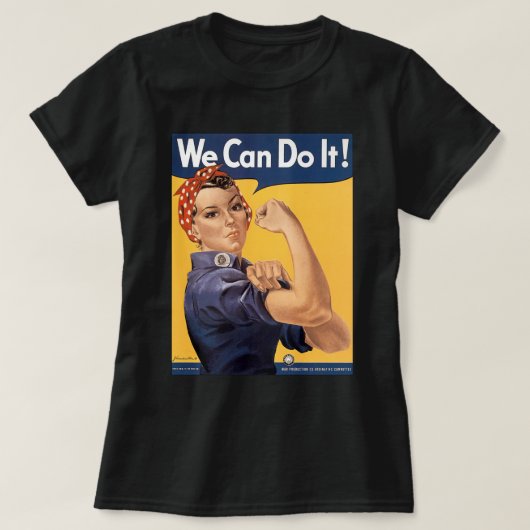 Retro Rosie, we kunnen het doen T-shirt (Design voorkant)