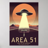 Retro roswel gebied 51 poster (Voorkant)