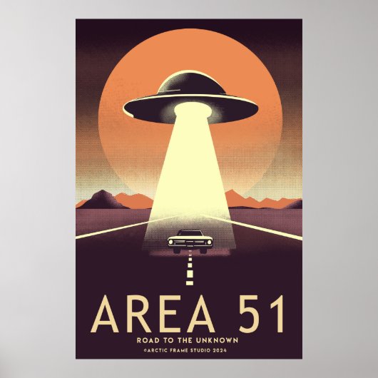 Retro roswel gebied 51 poster (Voorkant)