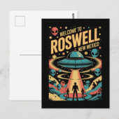 Retro Roswell New Mexico Alien UFO Briefkaart (Voorkant / Achterkant)