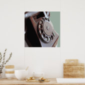 Retro Rotary Dial Phone Vintage Design Poster (Keuken)