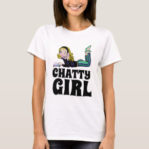 RETRO ROTARY PHONE CHATTY GIRL T-SHIRL T-SHIRT