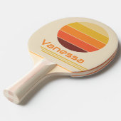 Retro rotatie gestreepte tafeltennisbatje (Voorkant Gekanteld)