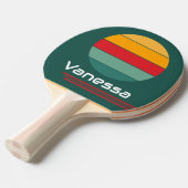 Retro rotatie groene lus tafeltennisbatje (Voorkant Gekanteld)