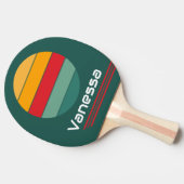 Retro rotatie groene lus tafeltennisbatje (Zijkant)