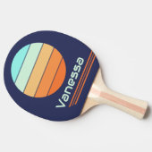 Retro rotatie  stijl strepen tafeltennisbatje (Zijkant)
