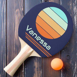 Retro Rotatie Vintage Stijl Strepen Tafeltennisbatje