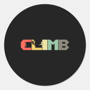 Retro Rotsklimmen - Klimmen voor Vintage Bergbekli Ronde Sticker