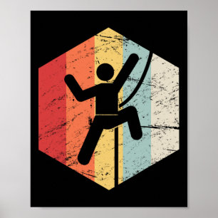 Retro Rotsklimmen  Poster